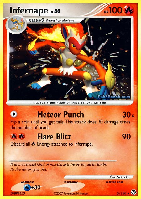 PrimetimePokemon's Blog: Pokemon Card of the Day: Infernape (Diamond and  Pearl)